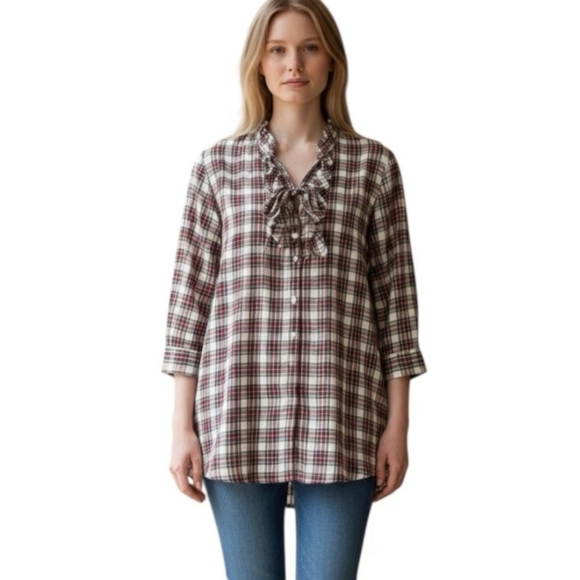 Soft Surroundings Tops - ❤️ Soft Surroundings Women's Plaid Flannel Button Down Shurt Sz Small